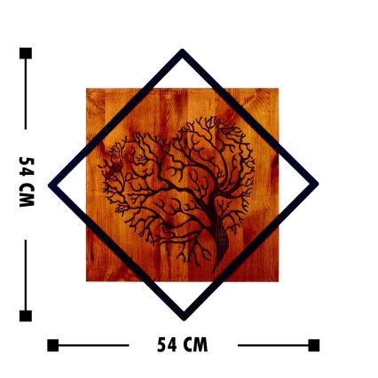 Decoração de parede 54x54 cm árvore