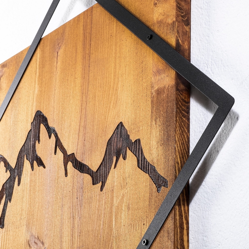 Decoração de parede 54x54 cm madeira/metal