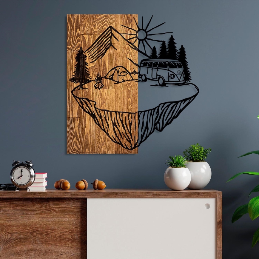 Decoração de parede 54x57 cm acampar