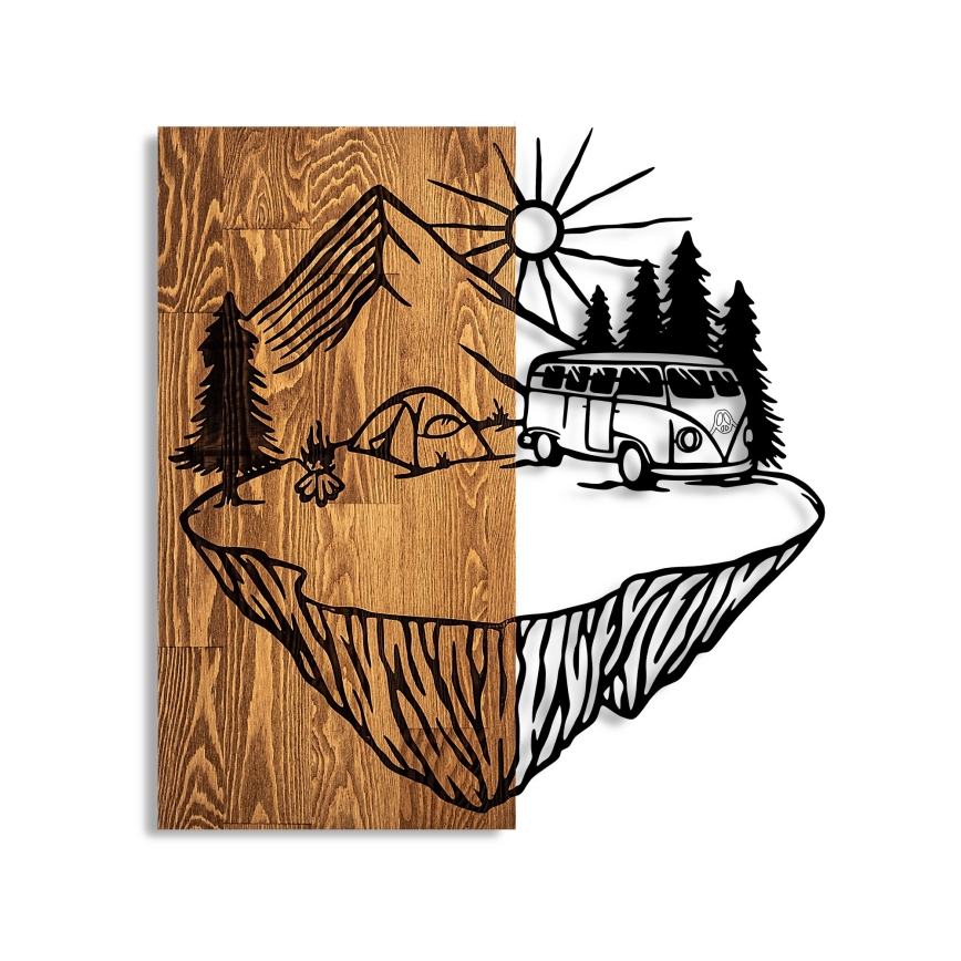 Decoração de parede 54x57 cm acampar