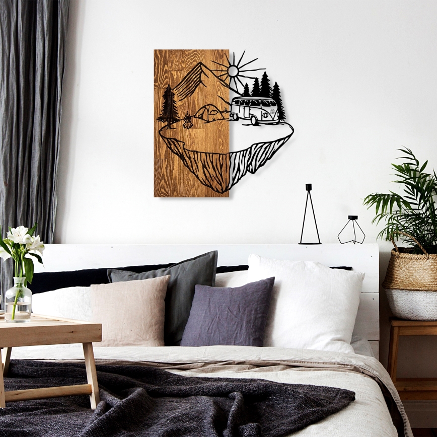 Decoração de parede 54x57 cm acampar