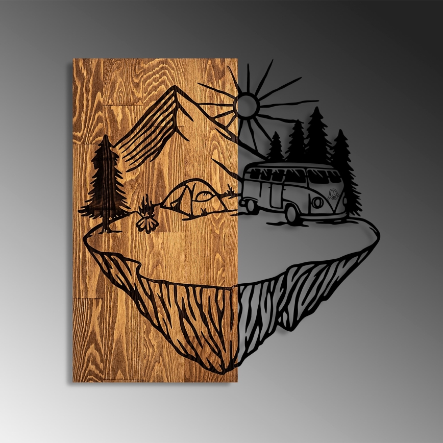 Decoração de parede 54x57 cm acampar