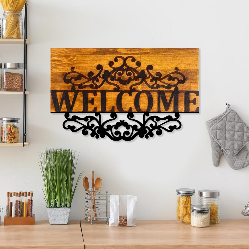 Decoração de parede 58x36 cm bem-vindo
