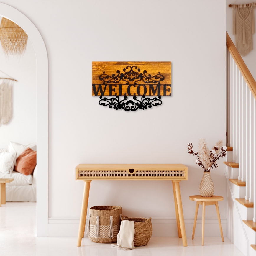 Decoração de parede 58x36 cm bem-vindo