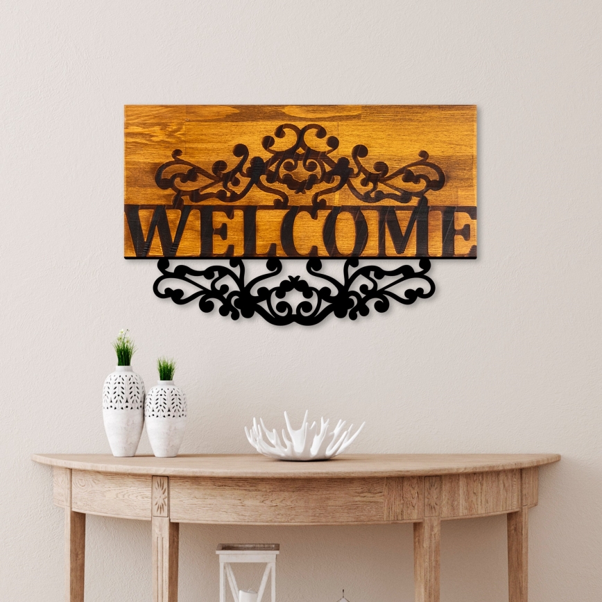 Decoração de parede 58x36 cm bem-vindo