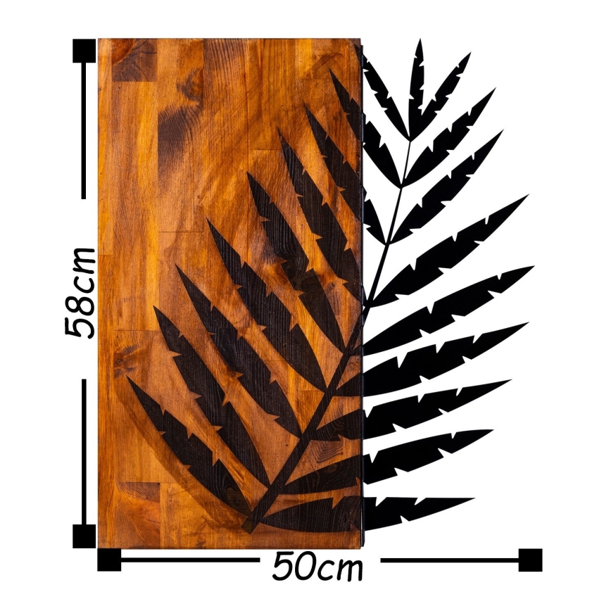 Decoração de parede 58x50 cm madeira/metal