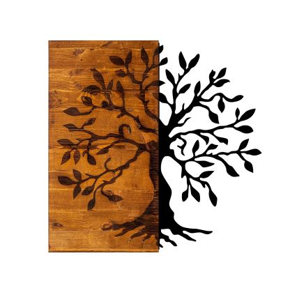 Decoração de parede 58x58 cm madeira/metal