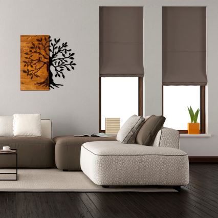 Decoração de parede 58x58 cm madeira/metal