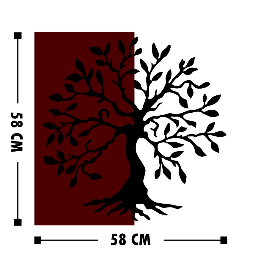 Decoração de parede 58x58 cm madeira/metal