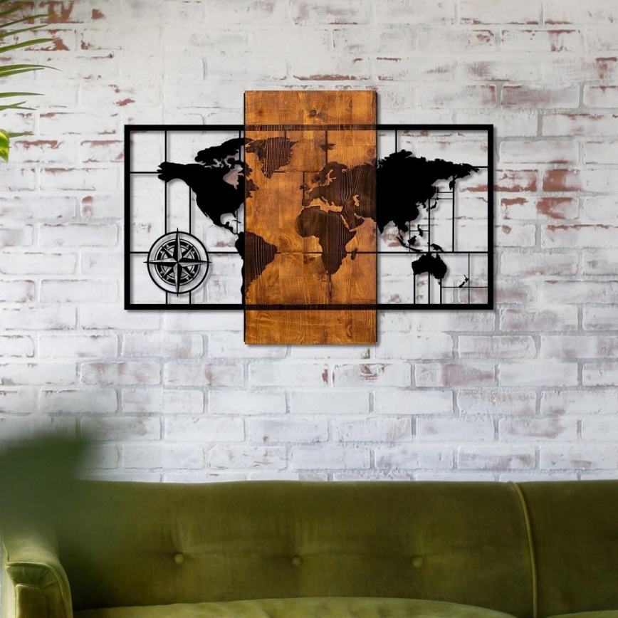 Decoração de parede 58x85 cm madeira/metal