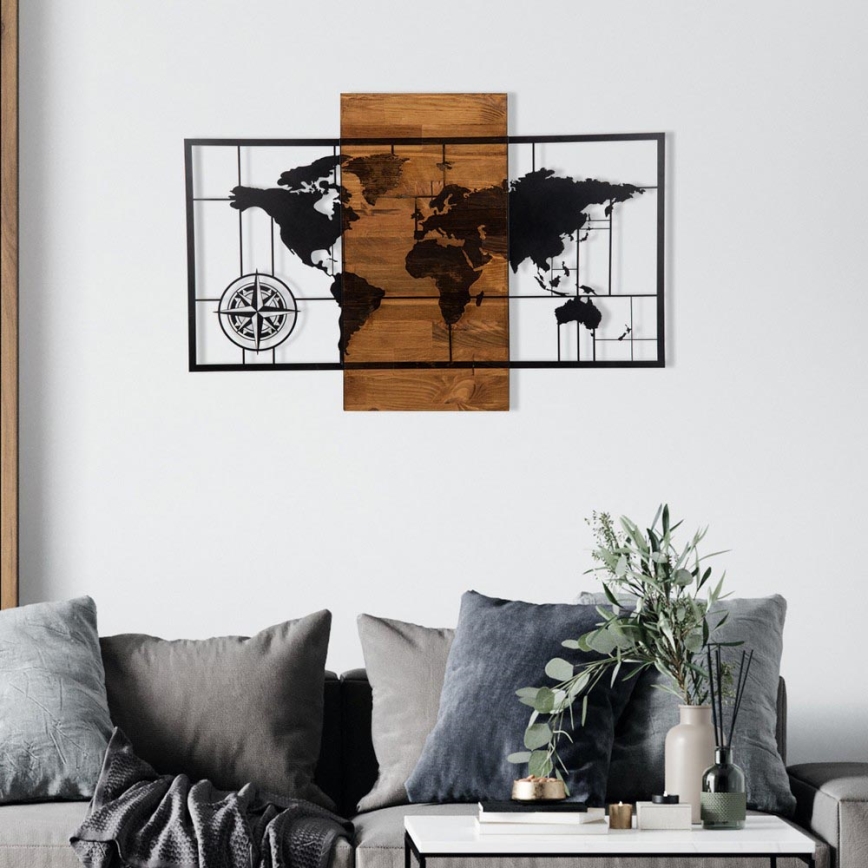 Decoração de parede 58x85 cm madeira/metal