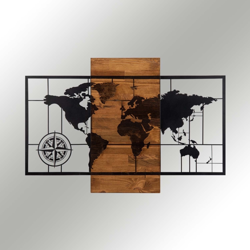 Decoração de parede 58x85 cm madeira/metal