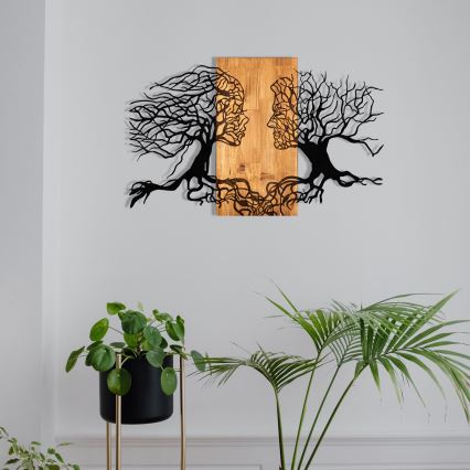 Decoração de parede 58x92 cm madeira/metal