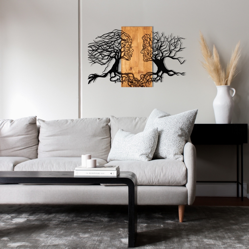 Decoração de parede 58x92 cm madeira/metal