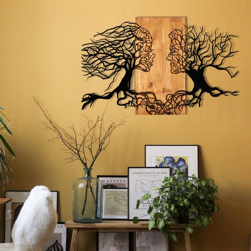 Decoração de parede 58x92 cm madeira/metal