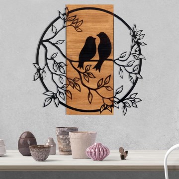 Decoração de parede 59,5x58,x5 cm pássaros