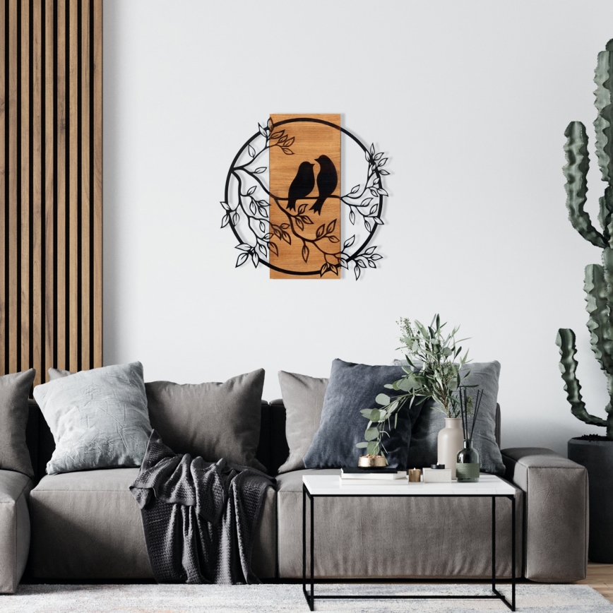 Decoração de parede 59,5x58,x5 cm pássaros
