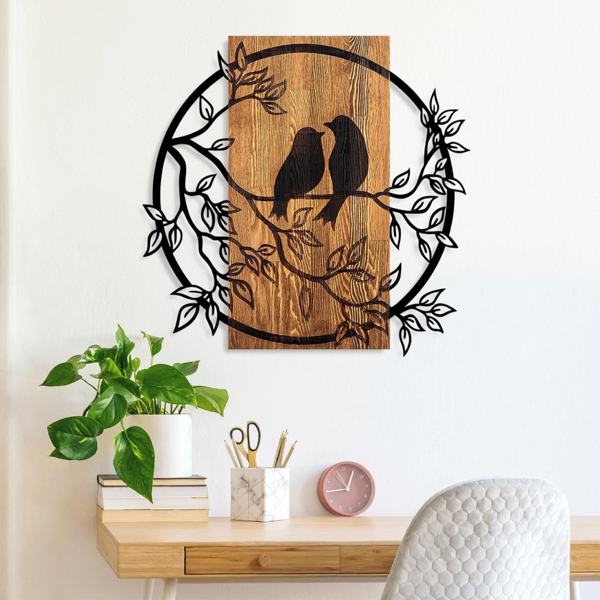 Decoração de parede 59x57 cm pássaros