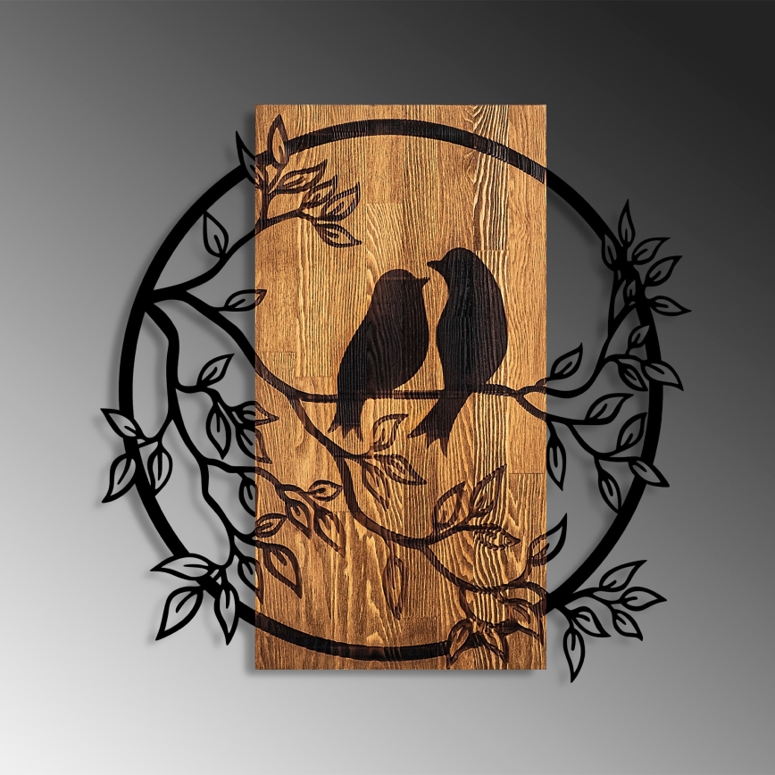 Decoração de parede 59x57 cm pássaros