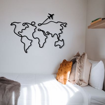 Decoração de parede 60x42 cm mapa metal