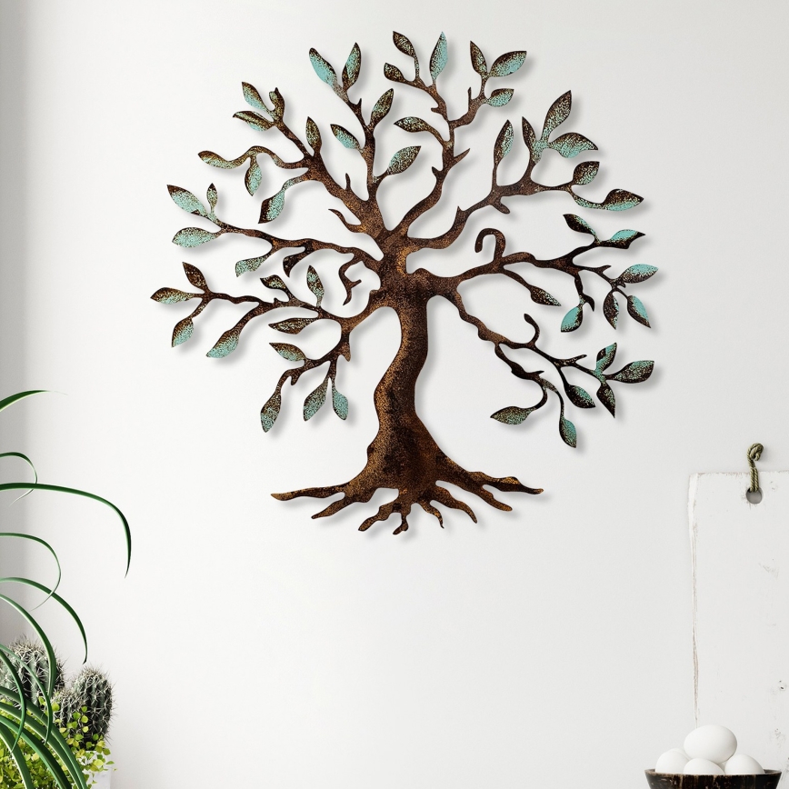 Decoração de parede 60x60 cm árvore metal