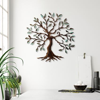 Decoração de parede 60x60 cm árvore metal
