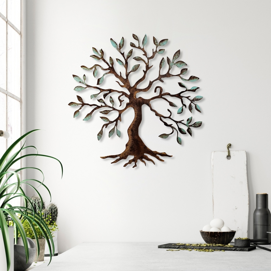 Decoração de parede 60x60 cm árvore metal