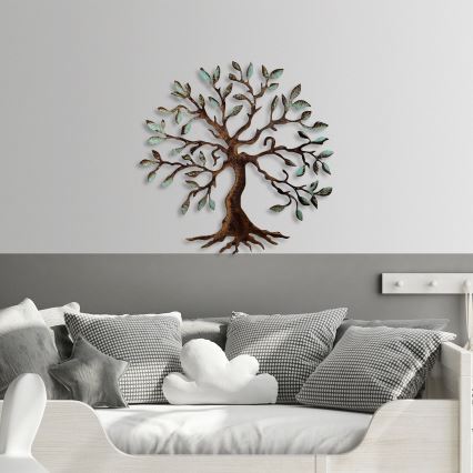 Decoração de parede 60x60 cm árvore metal