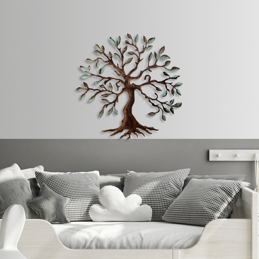 Decoração de parede 60x60 cm árvore metal