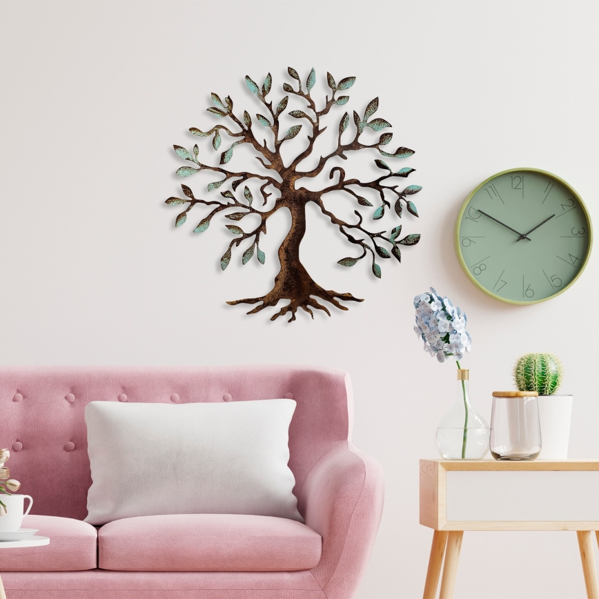 Decoração de parede 60x60 cm árvore metal