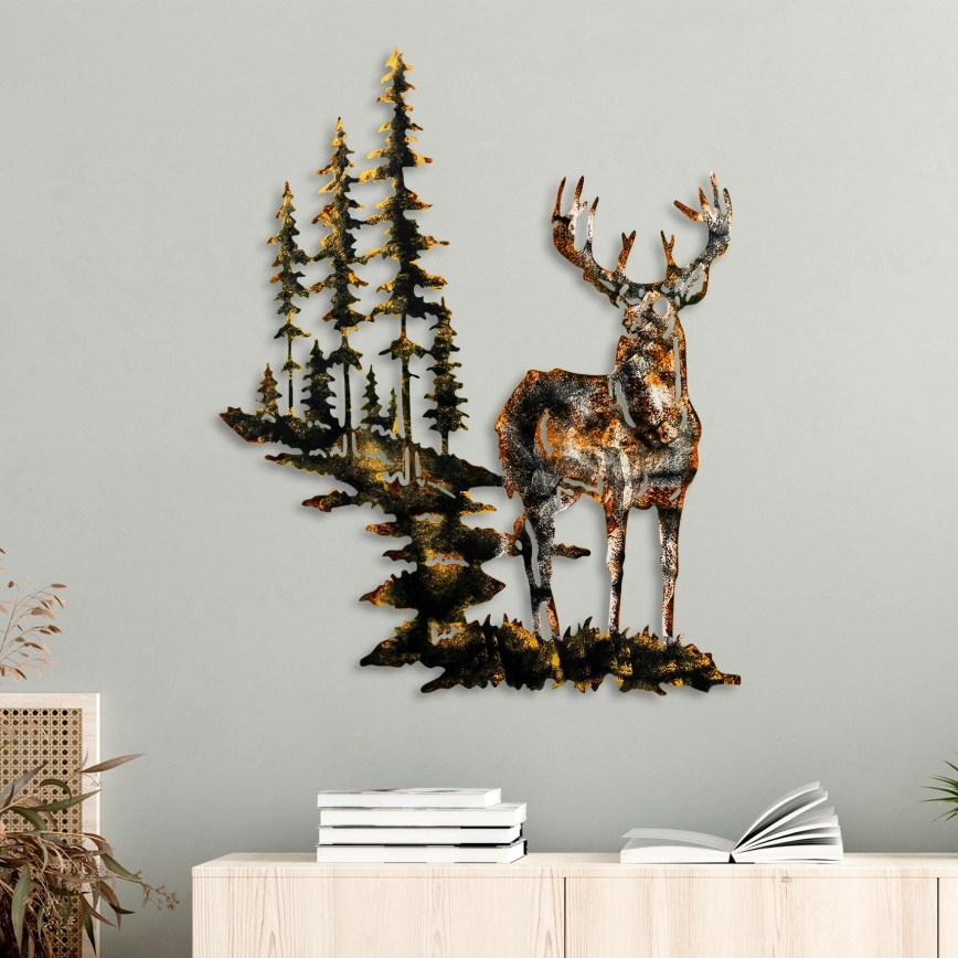 Decoração de parede 65x79 cm veado metal