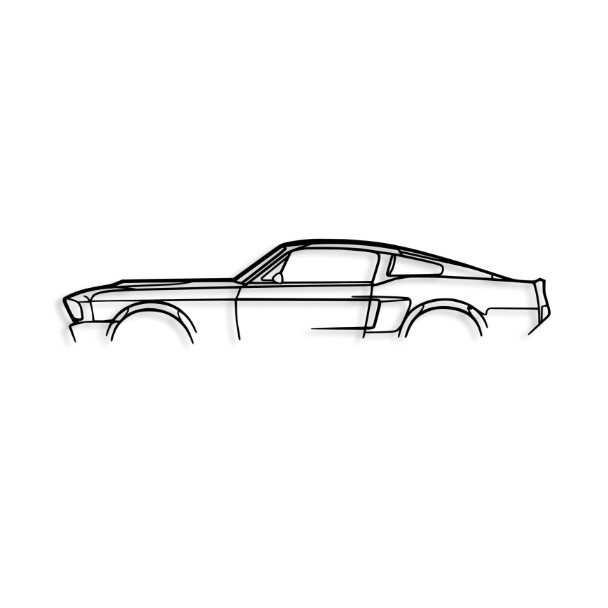 Decoração de parede 70x15 cm carro metal