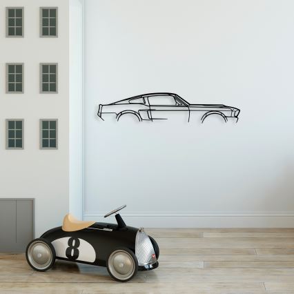 Decoração de parede 70x15 cm carro metal