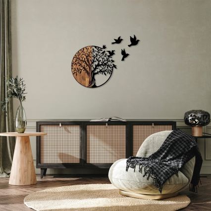 Decoração de parede 71x92 cm madeira/metal