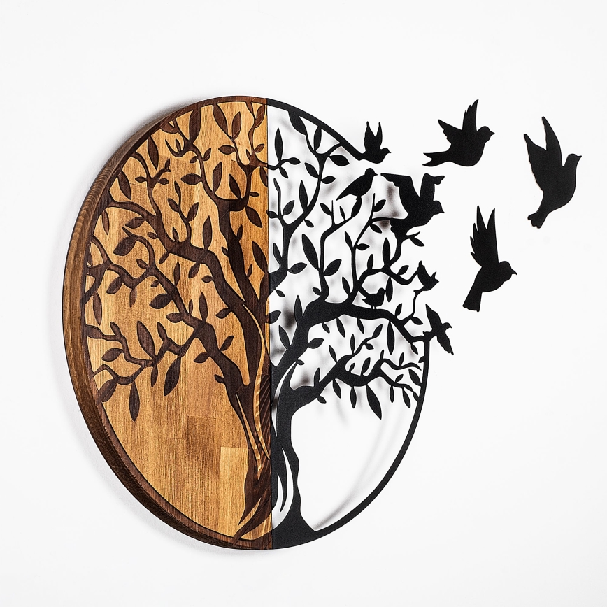 Decoração de parede 71x92 cm madeira/metal