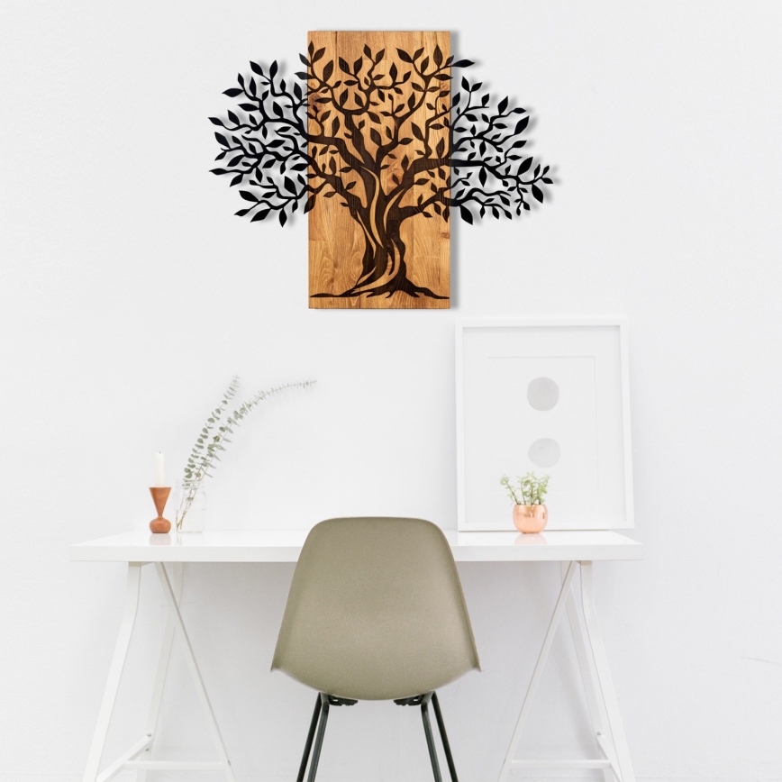 Decoração de parede 72x58 cm madeira/metal