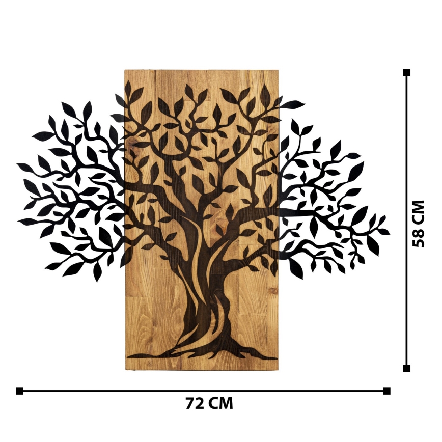 Decoração de parede 72x58 cm madeira/metal