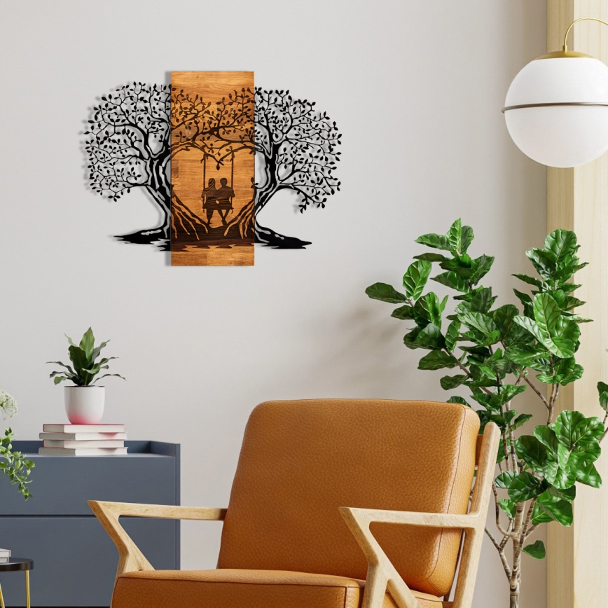 Decoração de parede 76x58 cm árvores