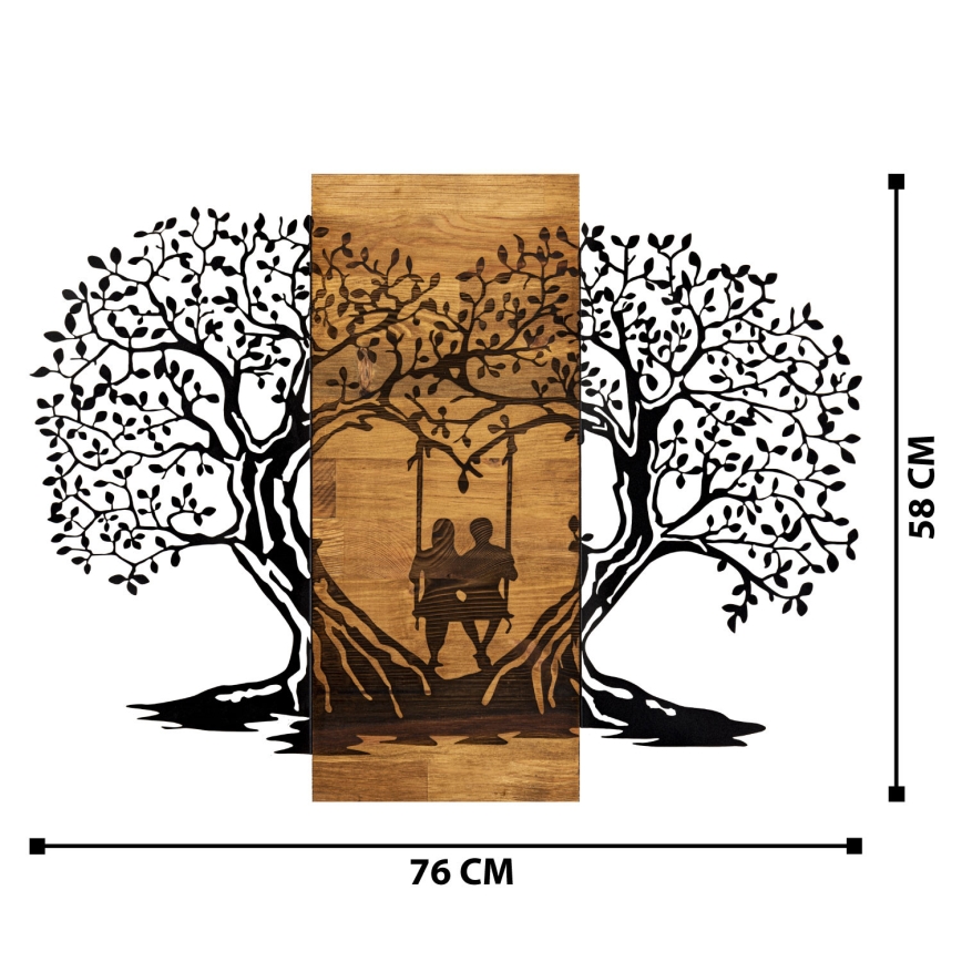 Decoração de parede 76x58 cm árvores