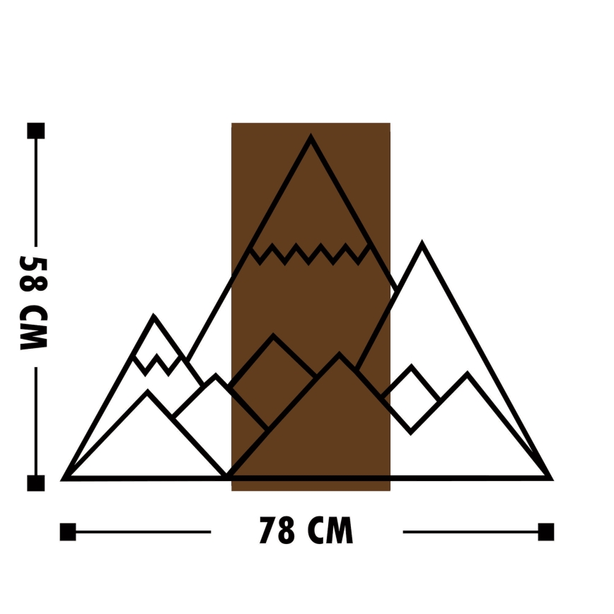 Decoração de parede 78x58 cm montanhas