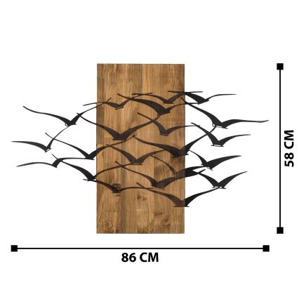 Decoração de parede 86x58 cm pássaros