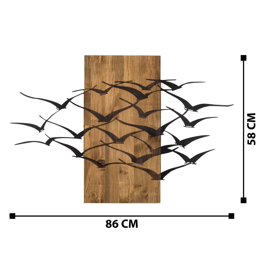 Decoração de parede 86x58 cm pássaros