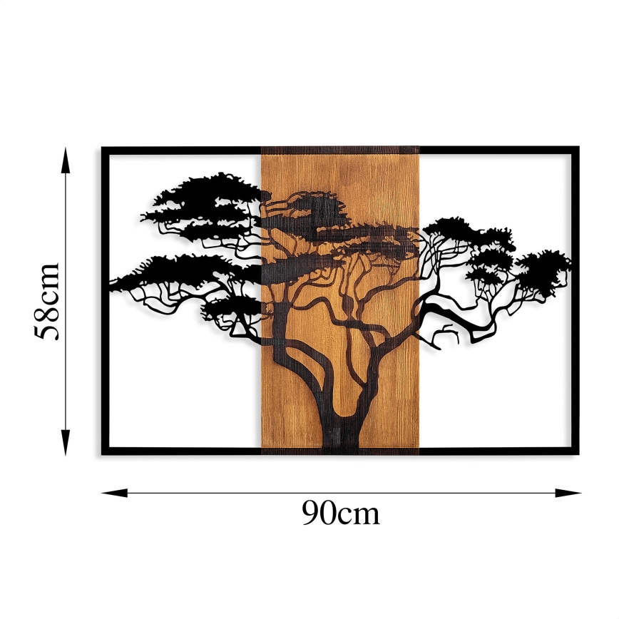 Decoração de parede 90x58 cm árvore