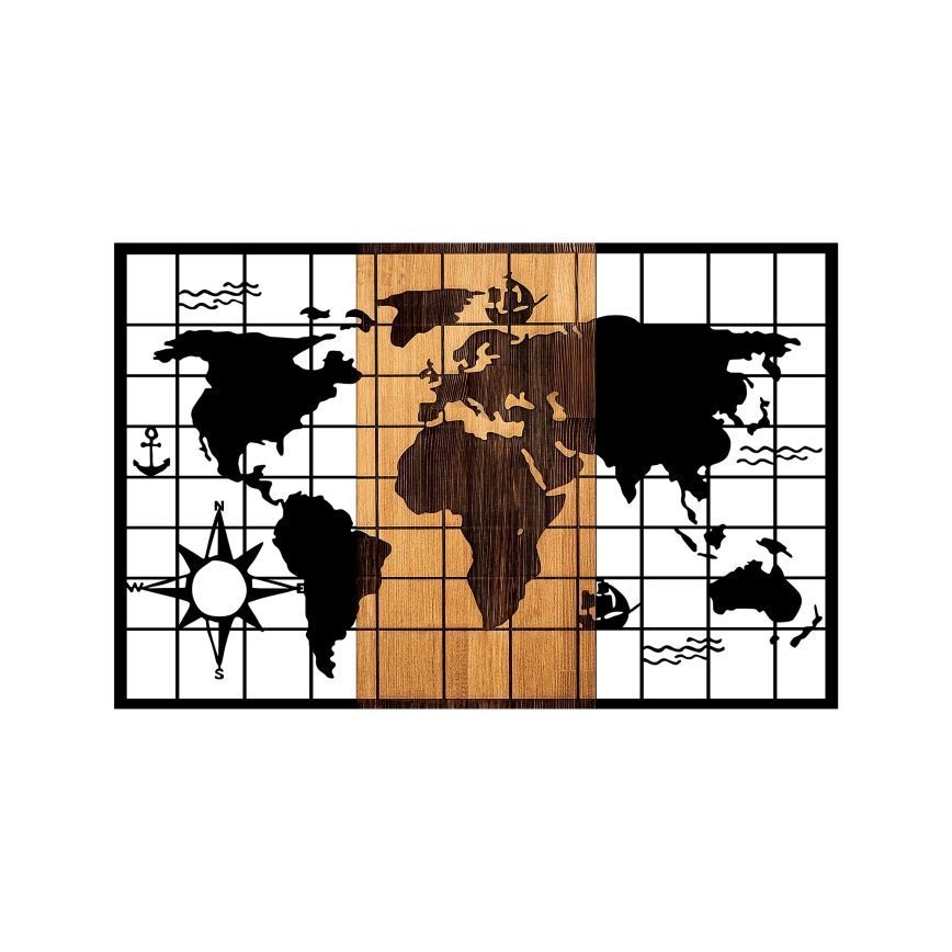 Decoração de parede 90x58 cm mapa