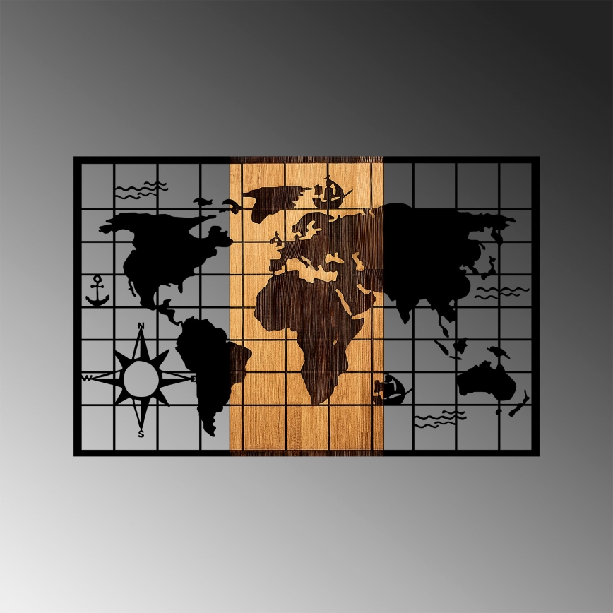Decoração de parede 90x58 cm mapa