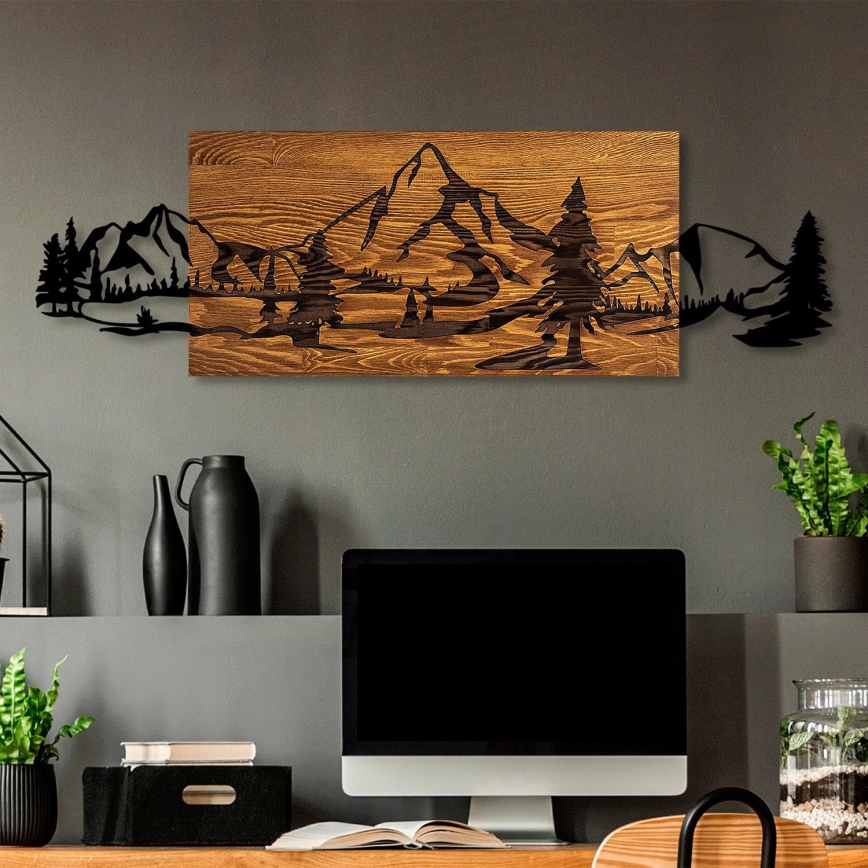 Decoração de parede 93x29 cm montanhas