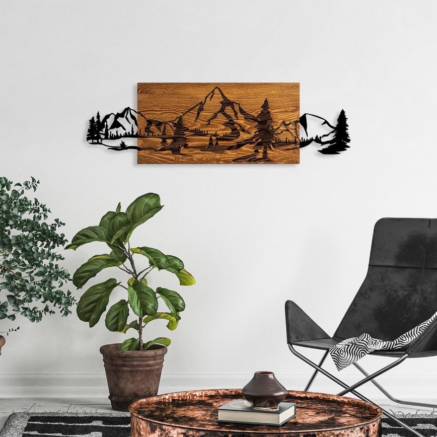 Decoração de parede 93x29 cm montanhas