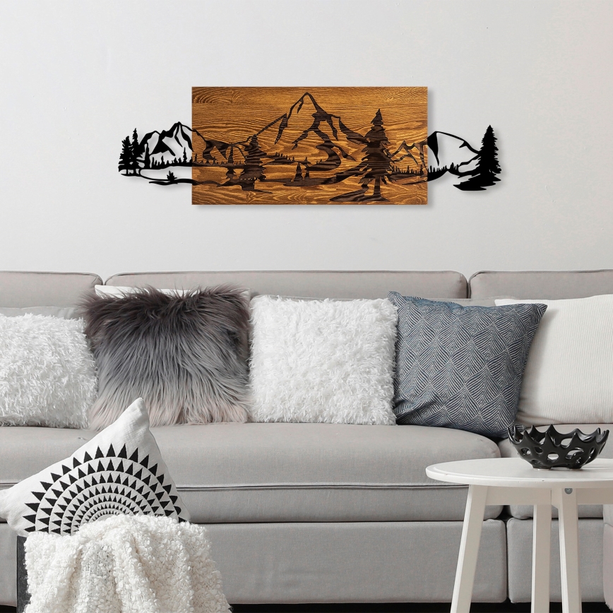 Decoração de parede 93x29 cm montanhas
