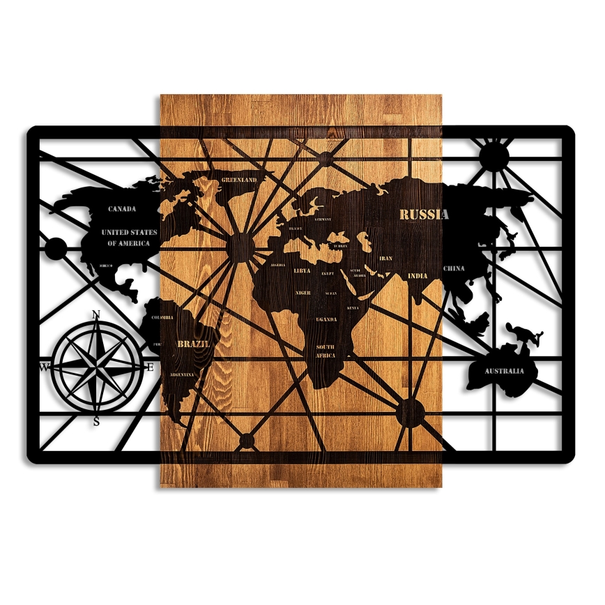 Decoração de parede 96x70 cm mapa