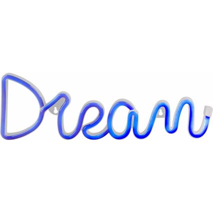 Decoração de parede LED com néons DREAM LED/3W/3xAA USB azul